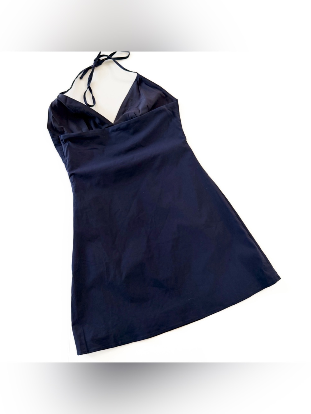 Princess Polly Dress Womens US 6 Navy Blue Embroidered Mini Halter New - Picture 10 of 11